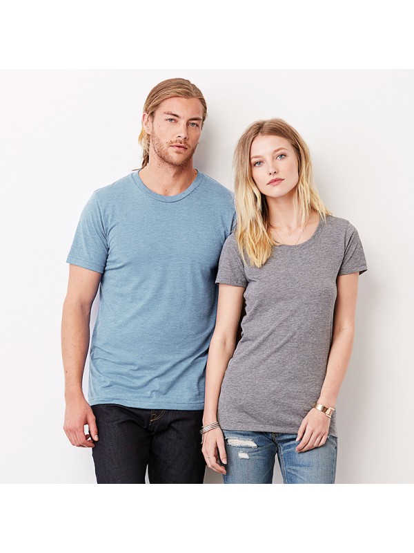 Plain Unisex triblend crew neck t shirt Bella Canvas 130 GSM